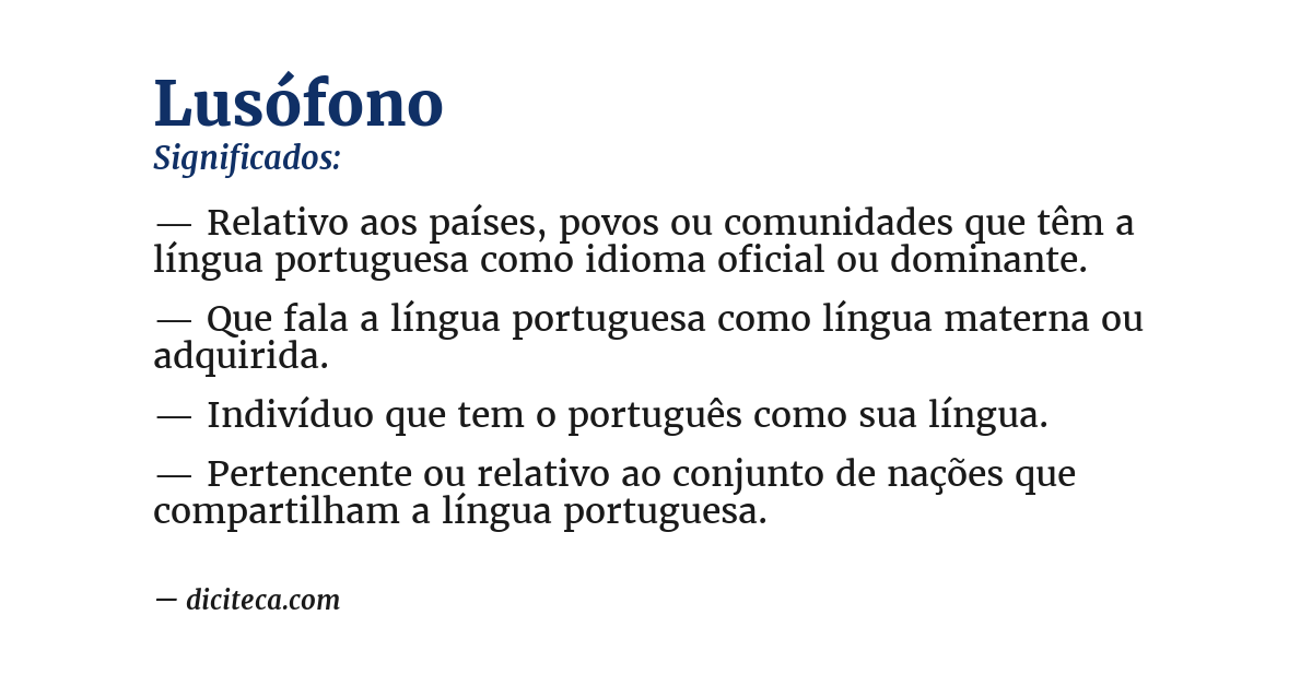 Significado de lusófono