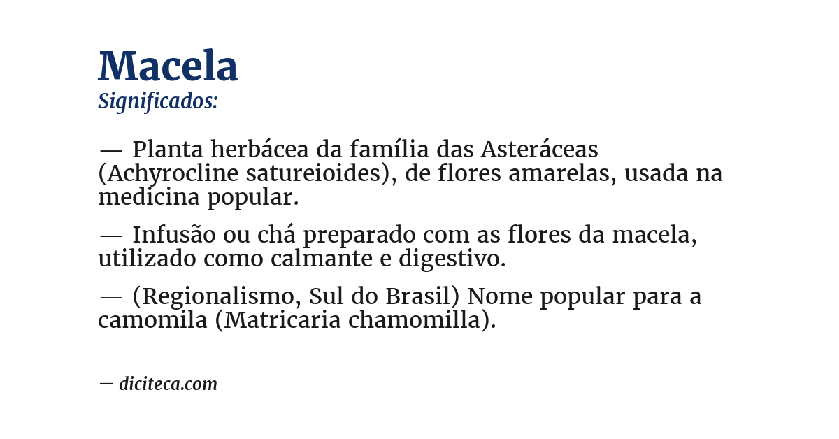 Significado de macela