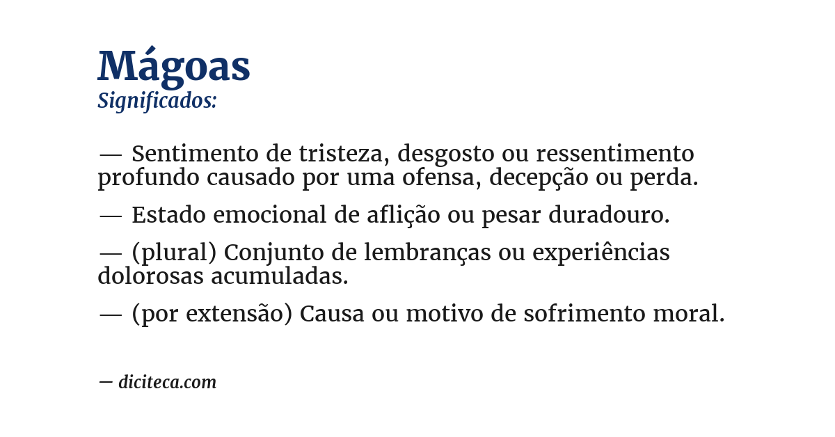 Significado de mágoas