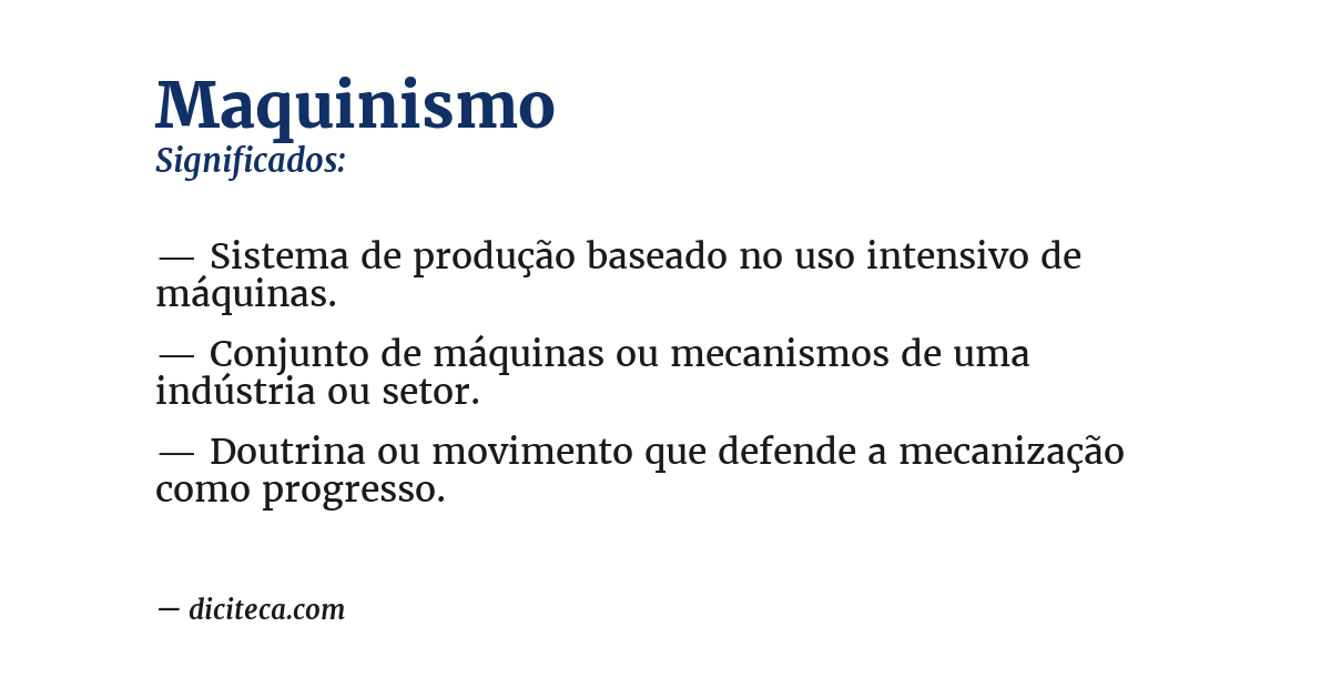 Significado de maquinismo