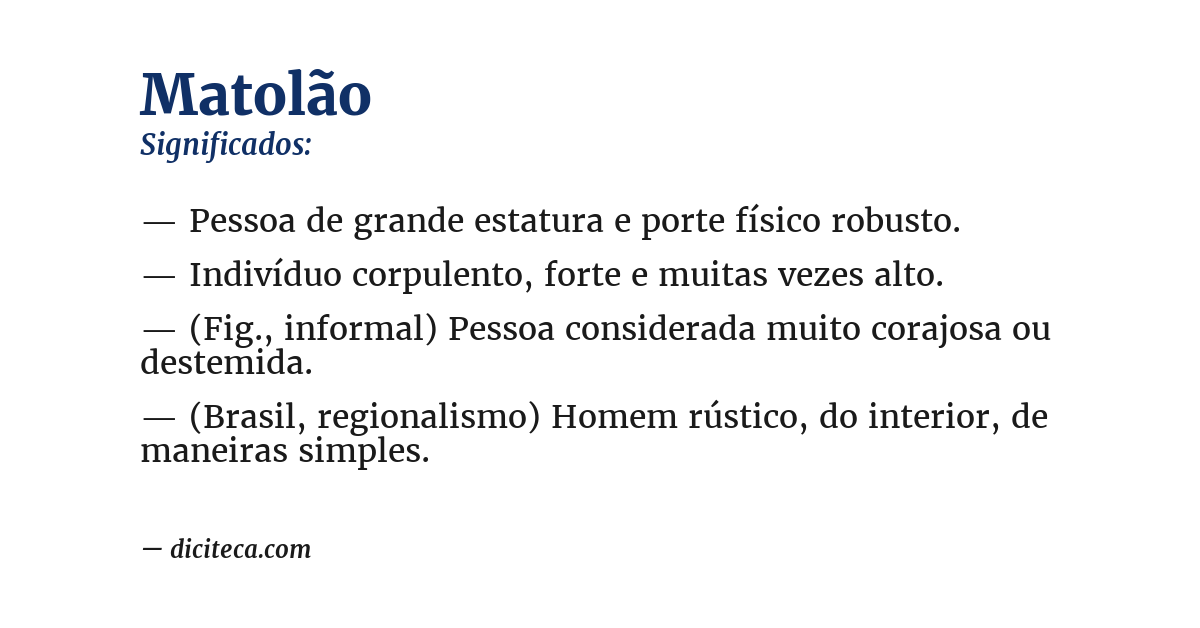 Significado de matolão