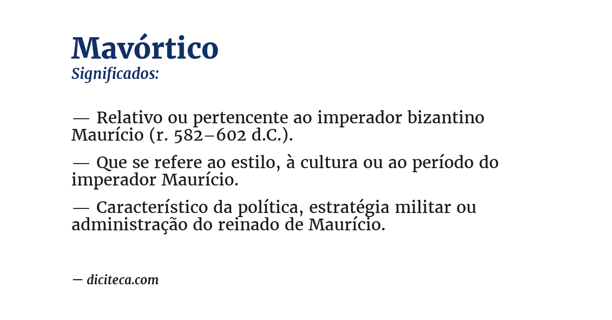 Significado de mavórtico