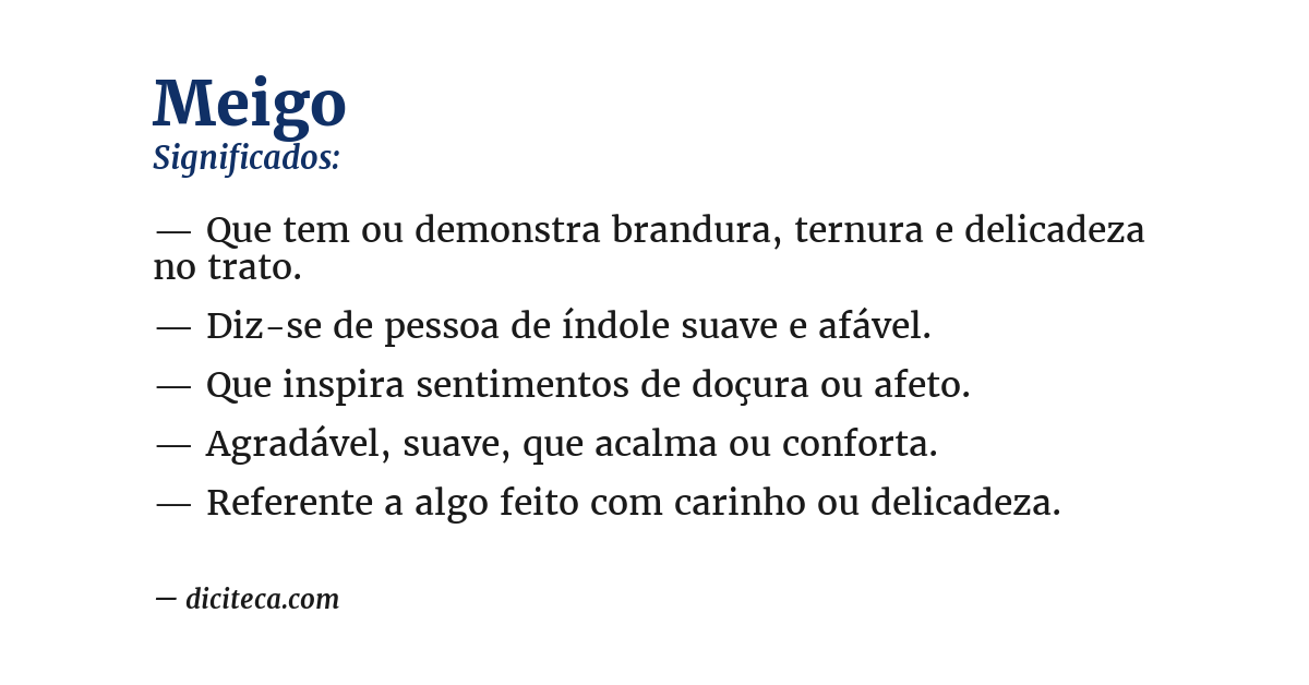 Significado de meigo