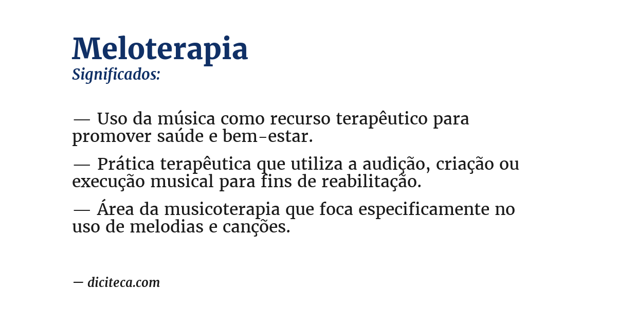 Significado de meloterapia