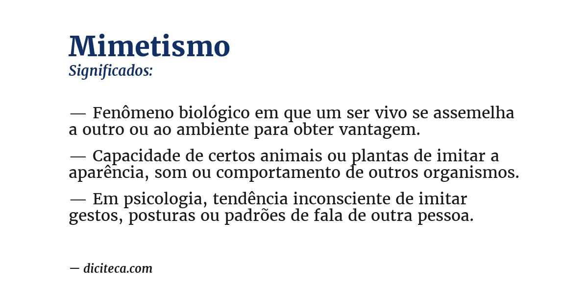 Significado de mimetismo