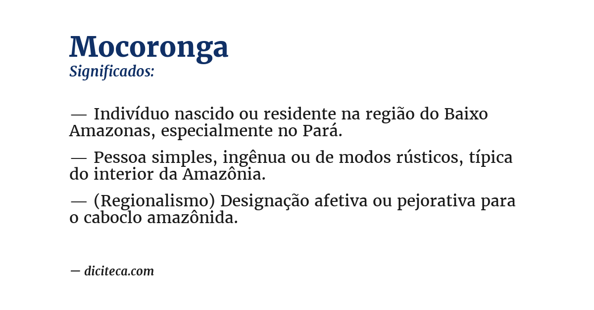 Significado de mocoronga