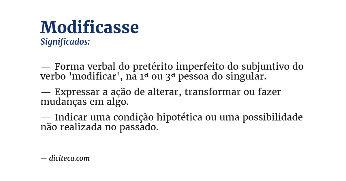 Significado de modificasse