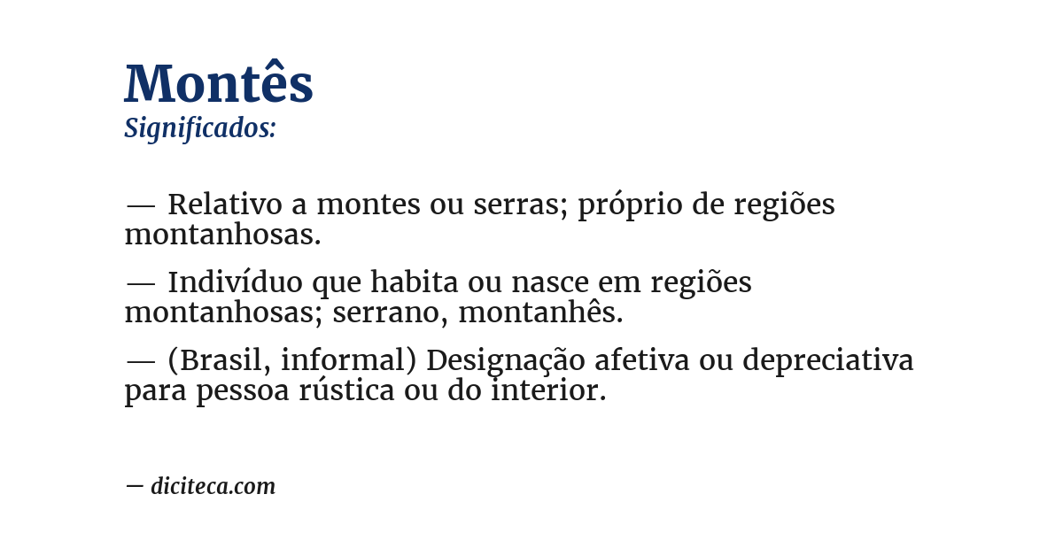 Significado de montês