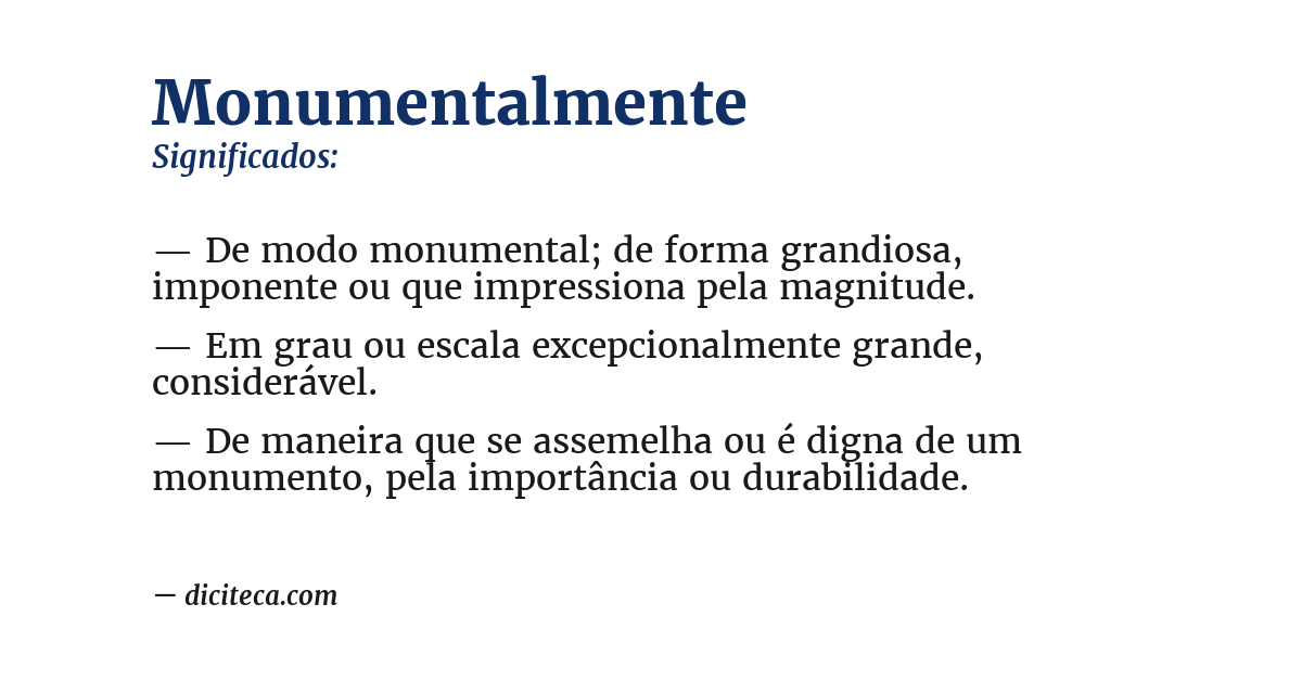 Significado de monumentalmente