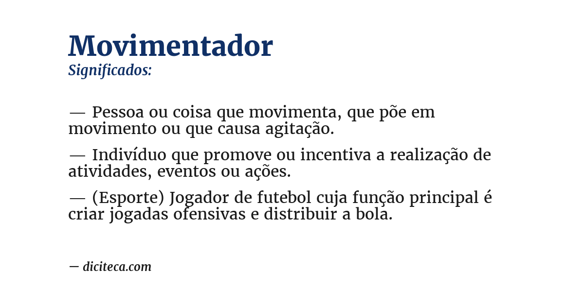 Significado de movimentador