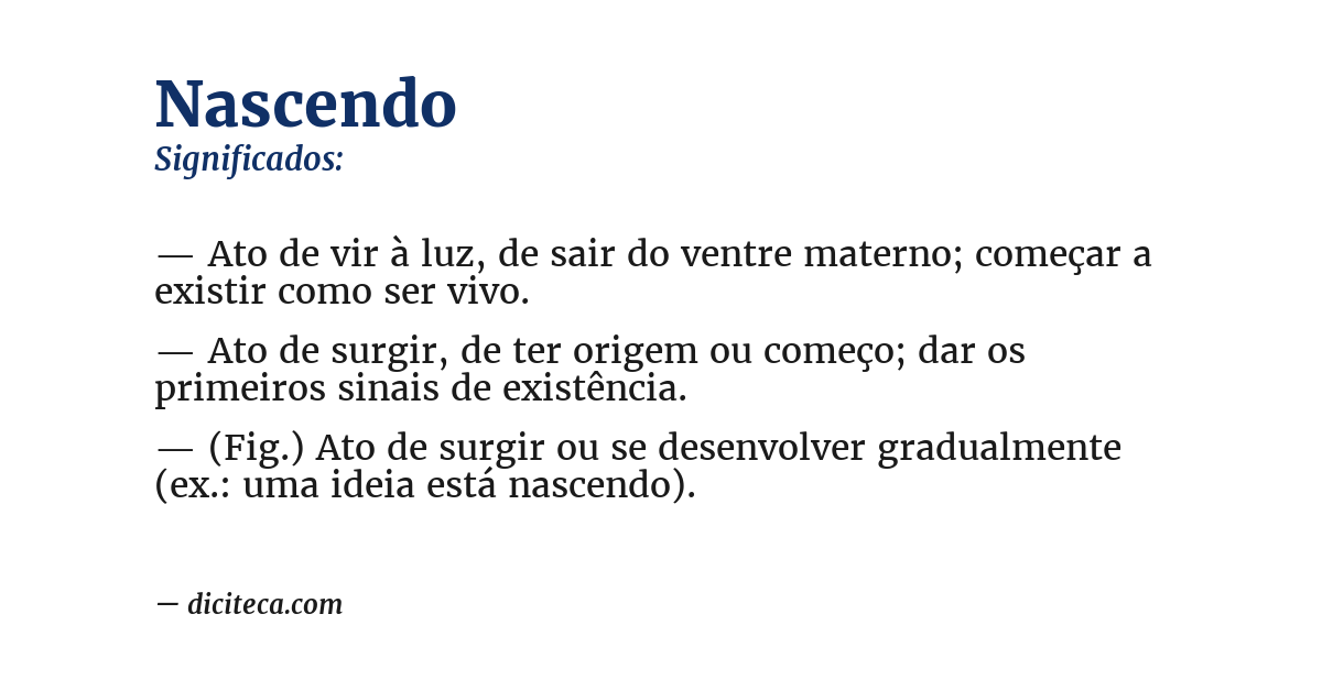 Significado de nascendo