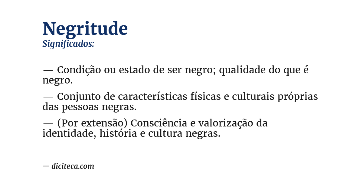 Significado de negritude
