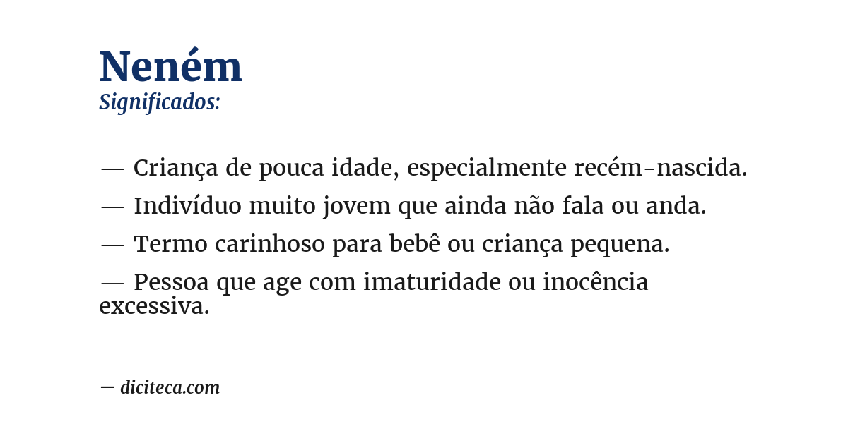 Significado de neném