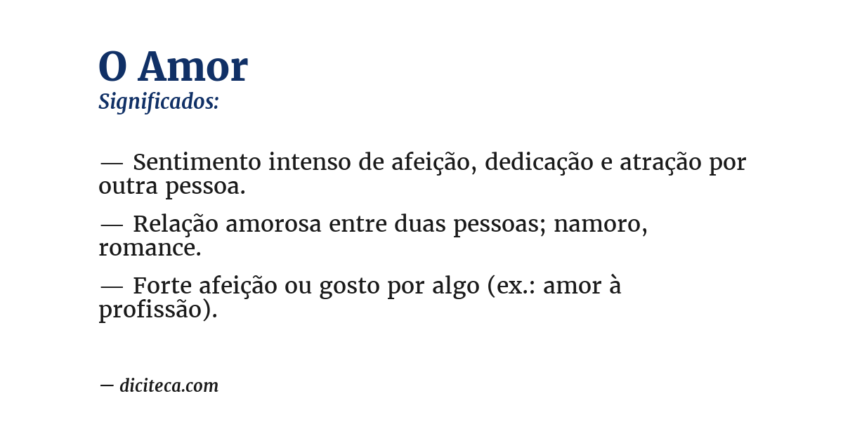 Significado de o amor