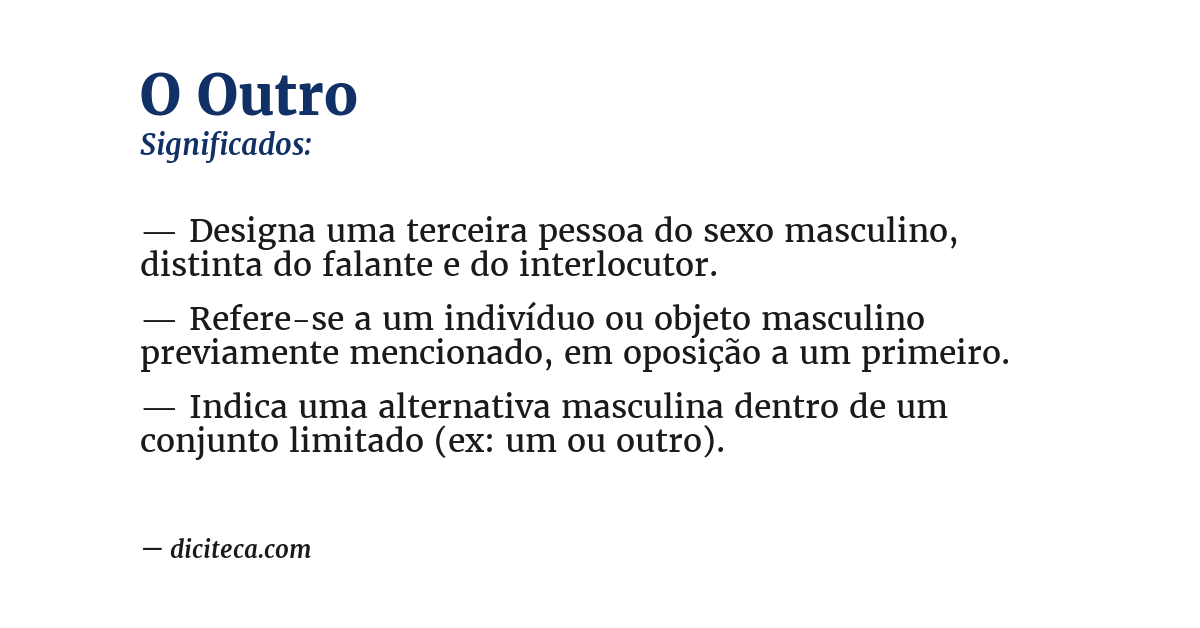 Significado de o outro