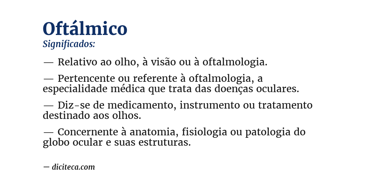 Significado de oftálmico