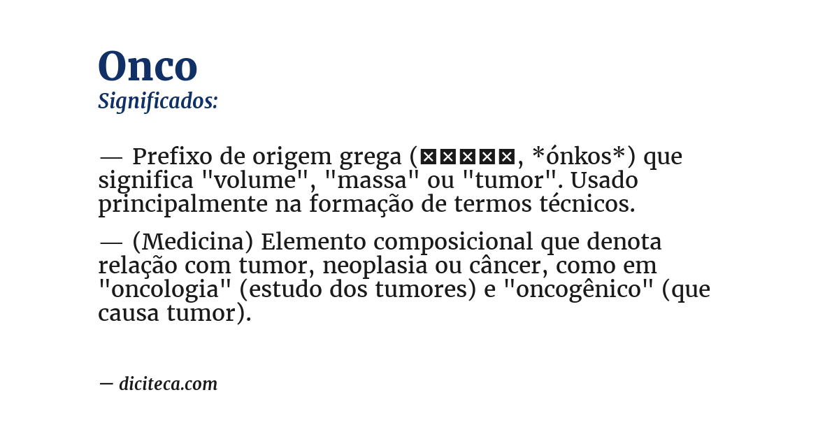 Significado de onco