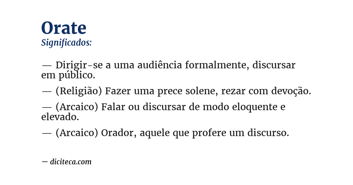 Significado de orate