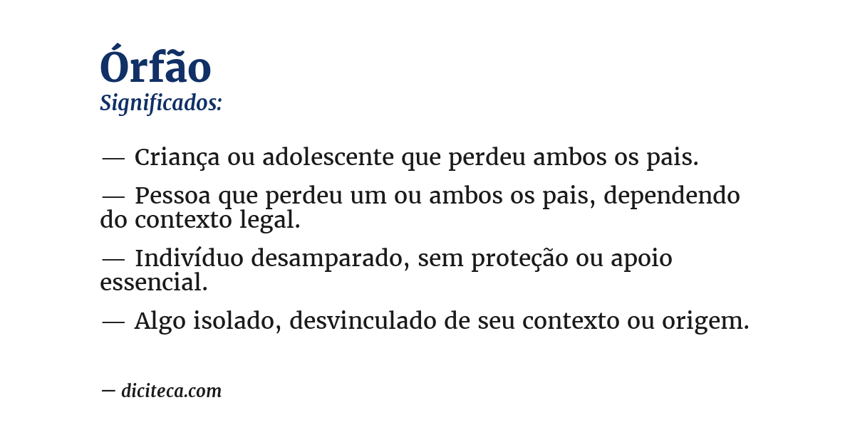 Significado de órfão
