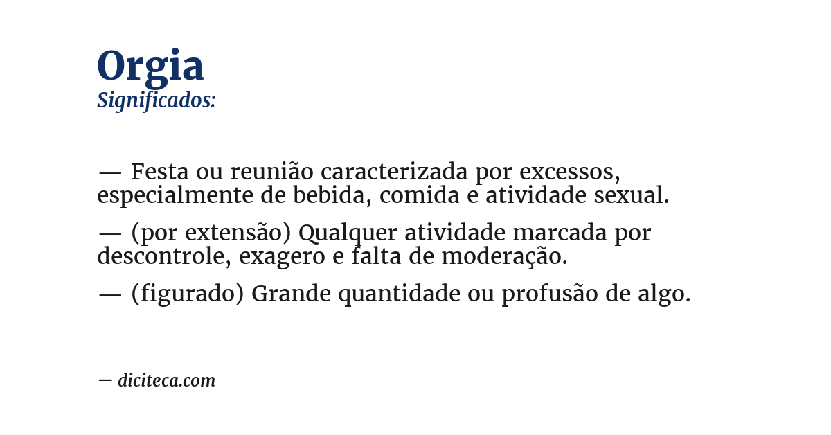 Significado de orgia