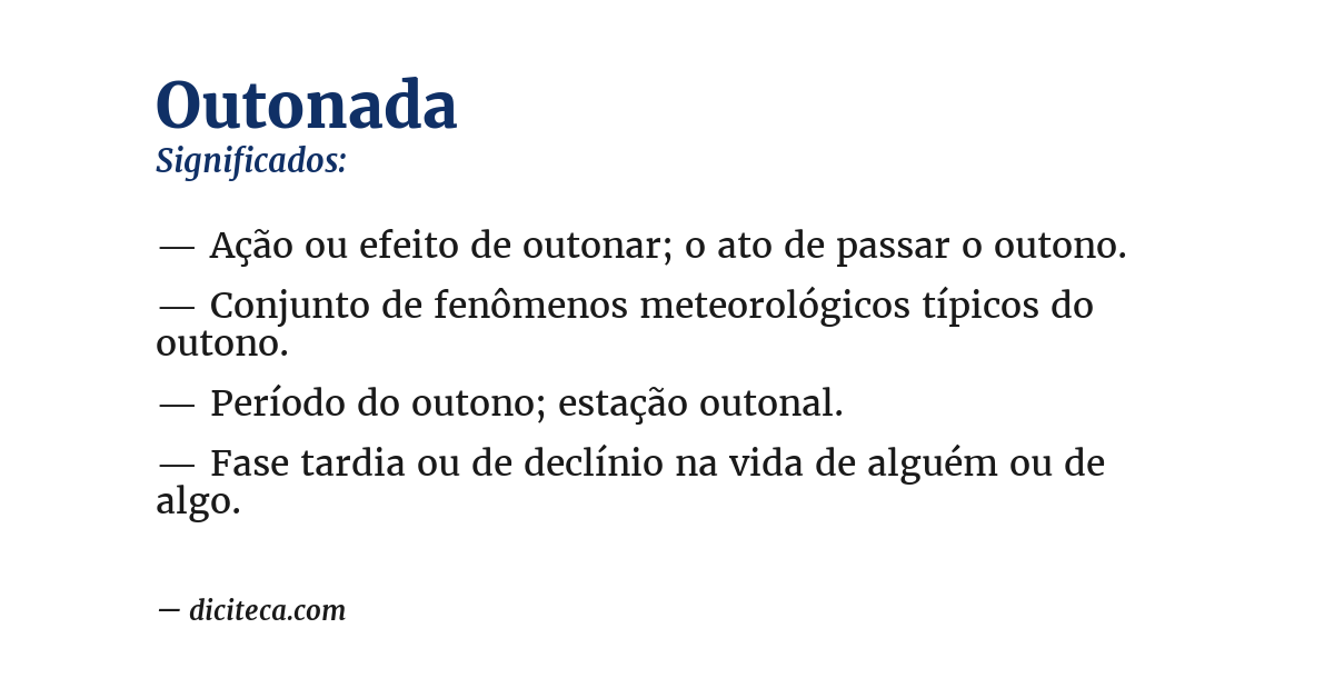 Significado de outonada