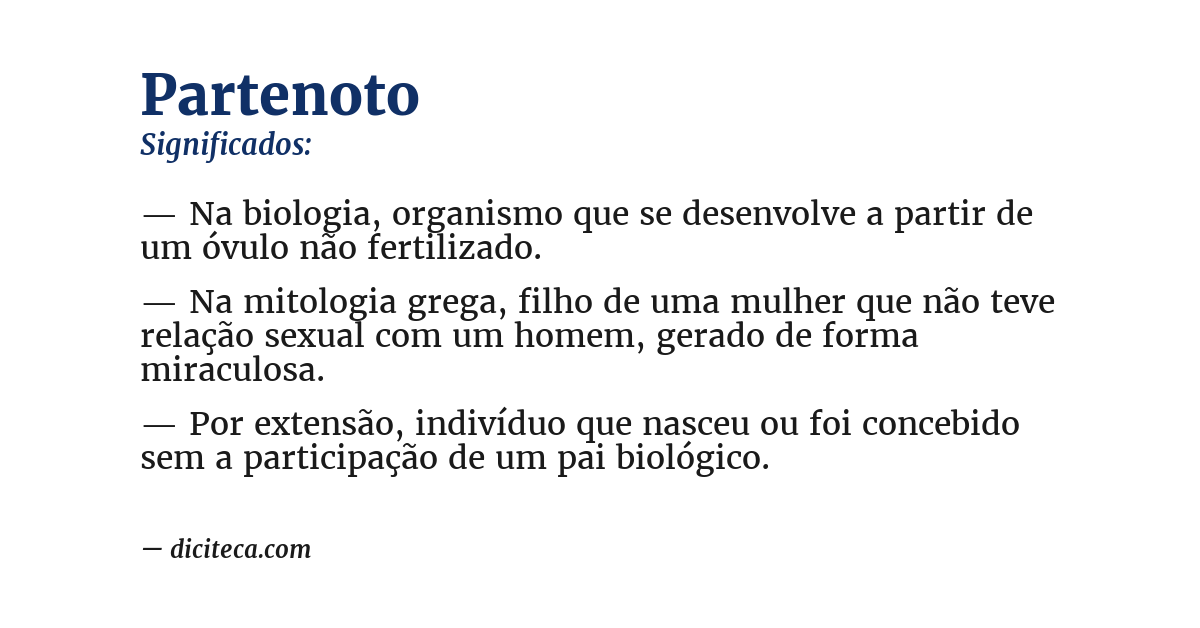 Significado de partenoto