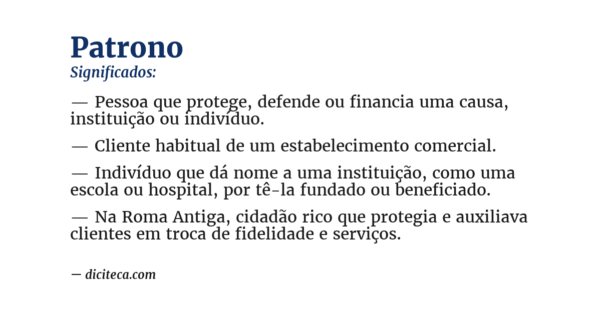Significado de patrono
