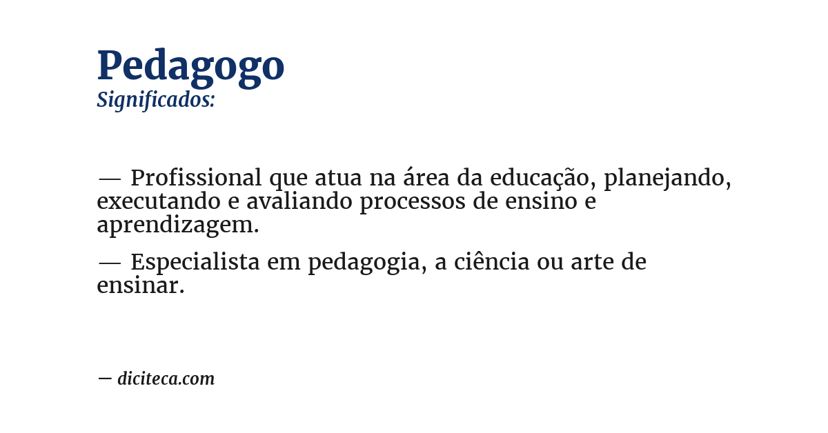 Significado de pedagogo