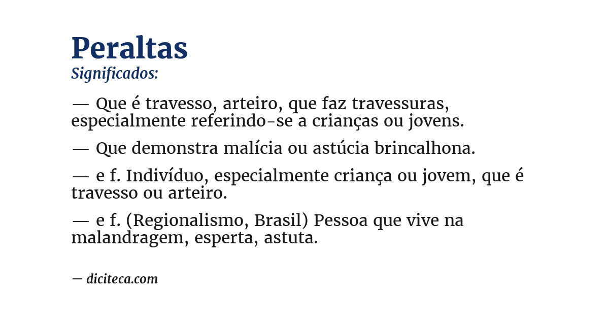 Significado de peraltas
