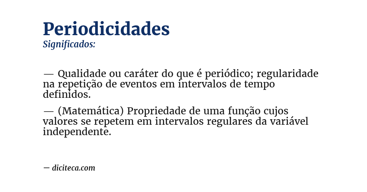 Significado de periodicidades