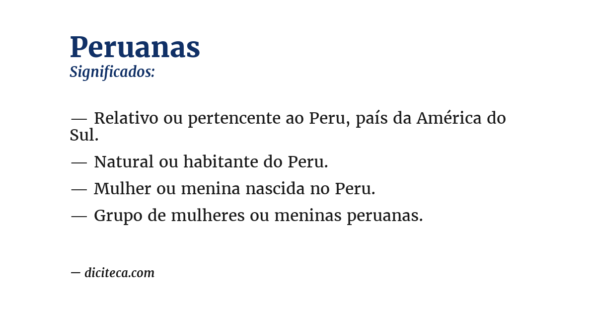 Significado de peruanas