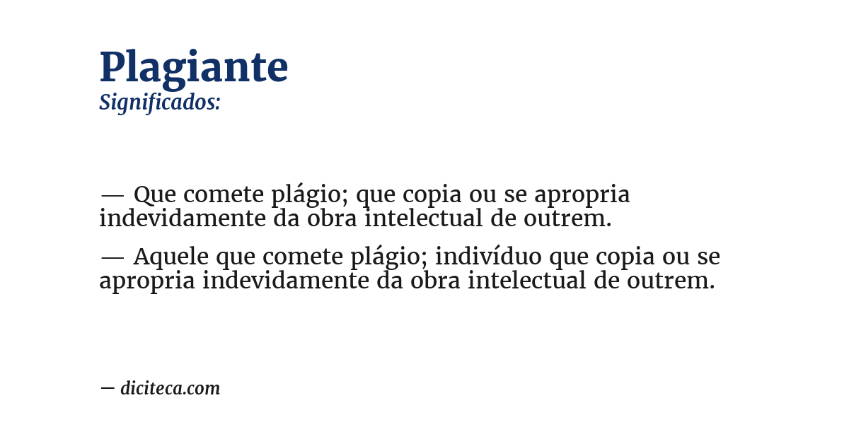 Significado de plagiante