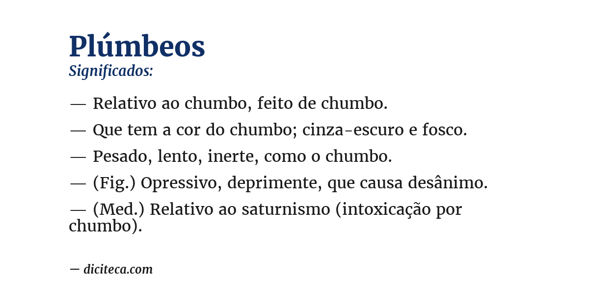 Significado de plúmbeos
