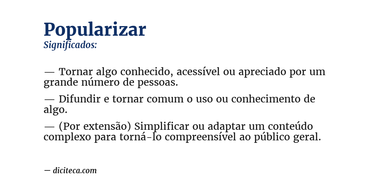 Significado de popularizar