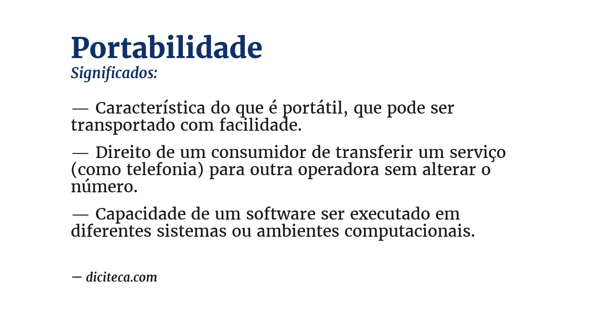 Significado de portabilidade