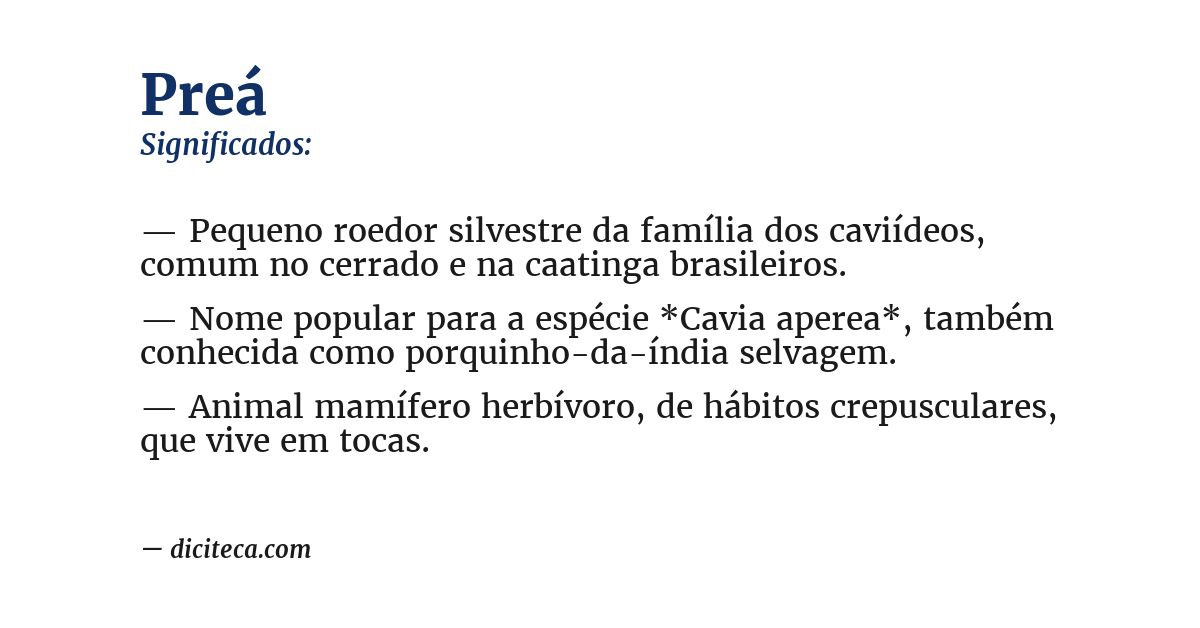 Significado de preá