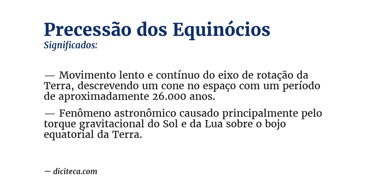Significado de precessão dos equinócios