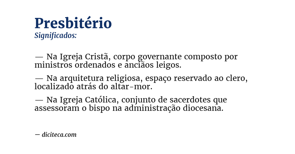 Significado de presbitério
