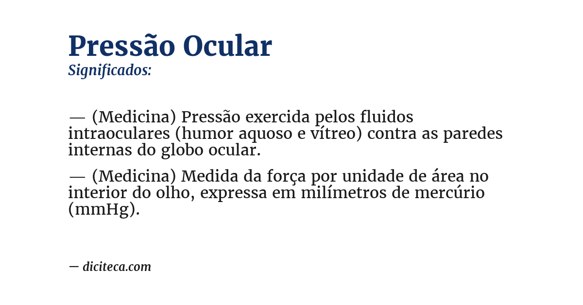 Significado de pressão ocular