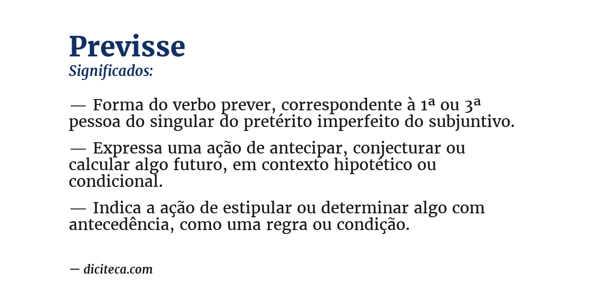Significado de previsse