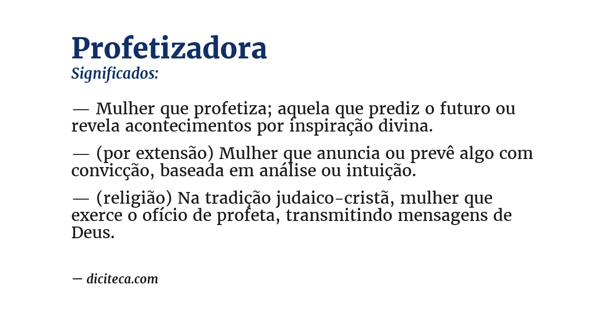 Significado de profetizadora