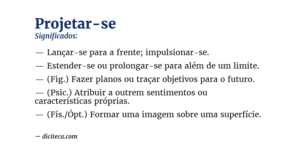 Significado de projetar-se