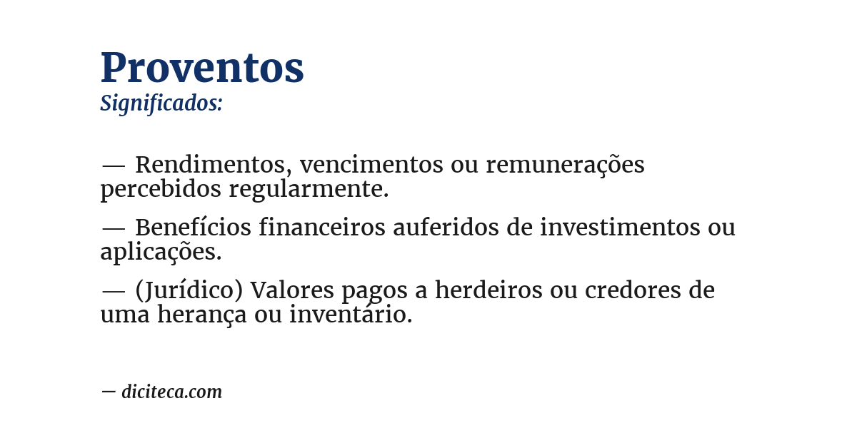 Significado de proventos