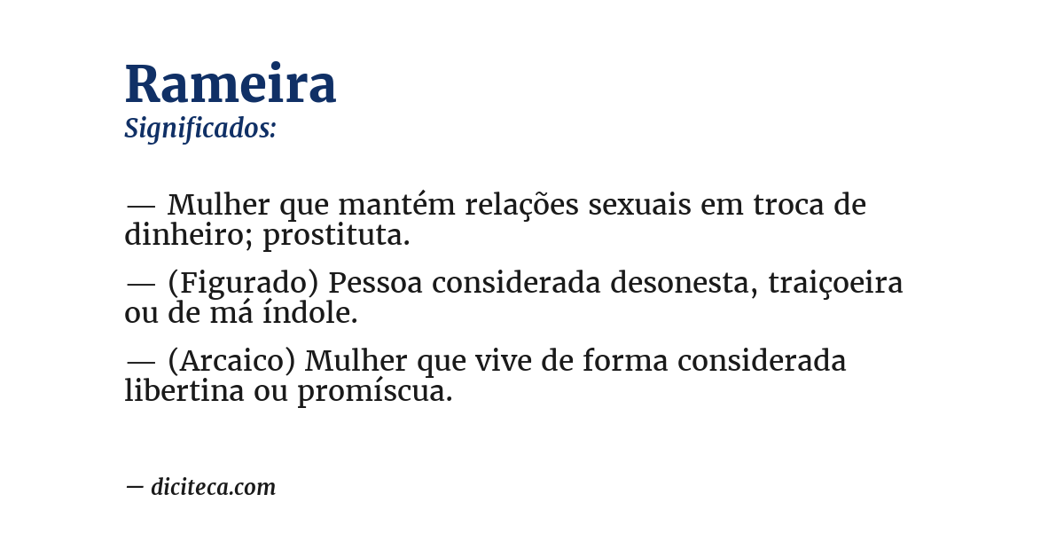 Significado de rameira