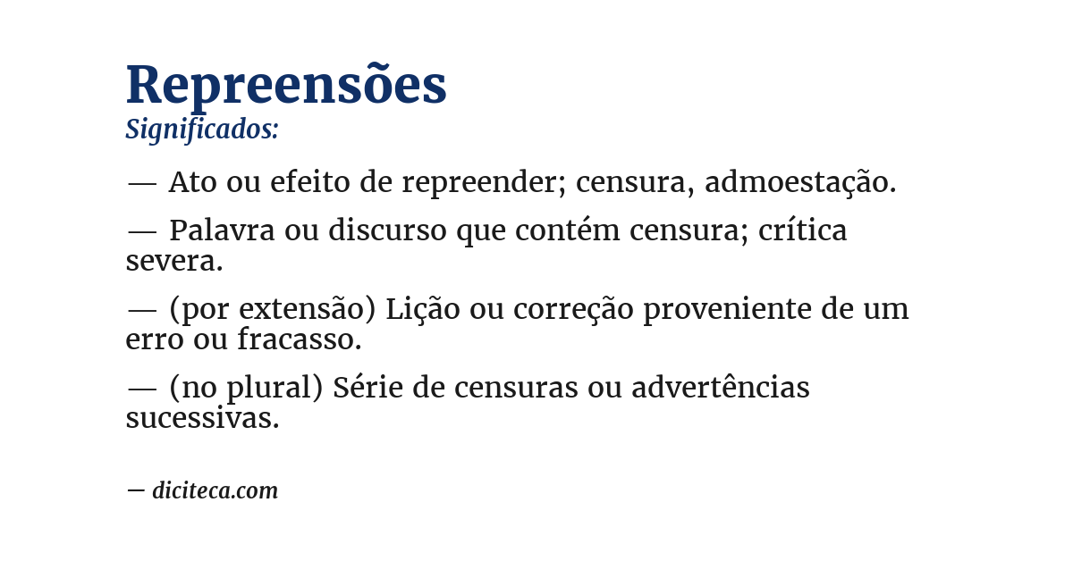 Significado de repreensões
