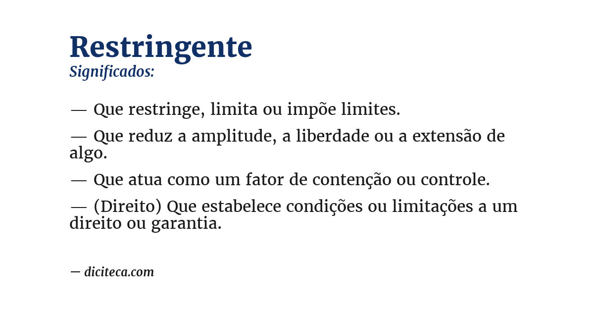 Significado de restringente