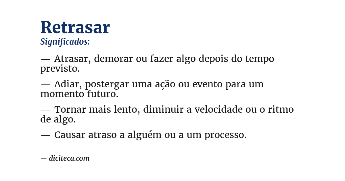 Significado de retrasar