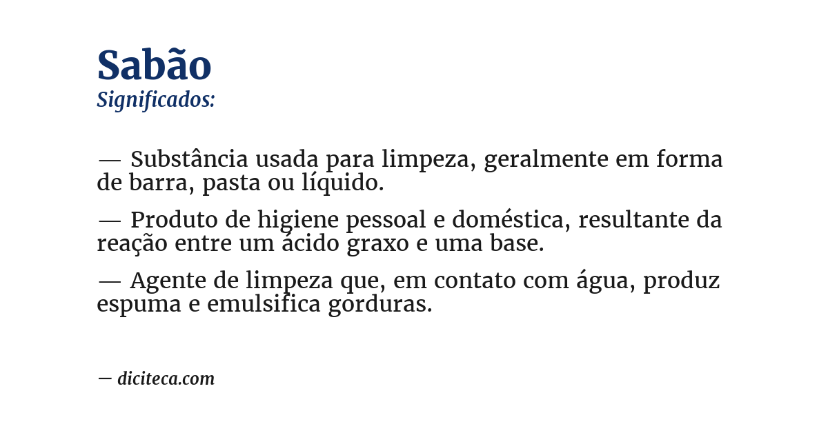 Significado de sabão
