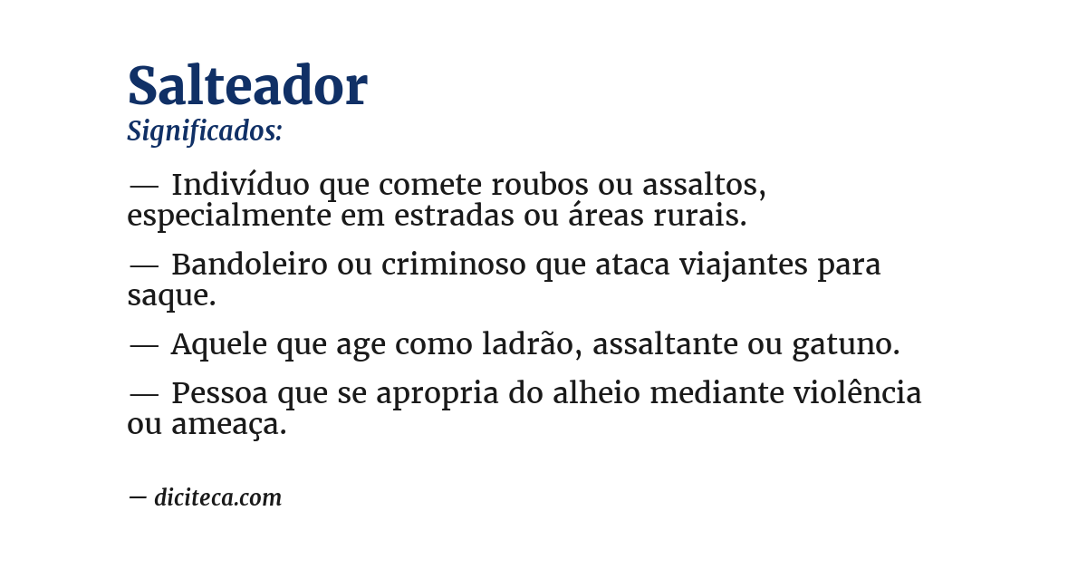 Significado de salteador