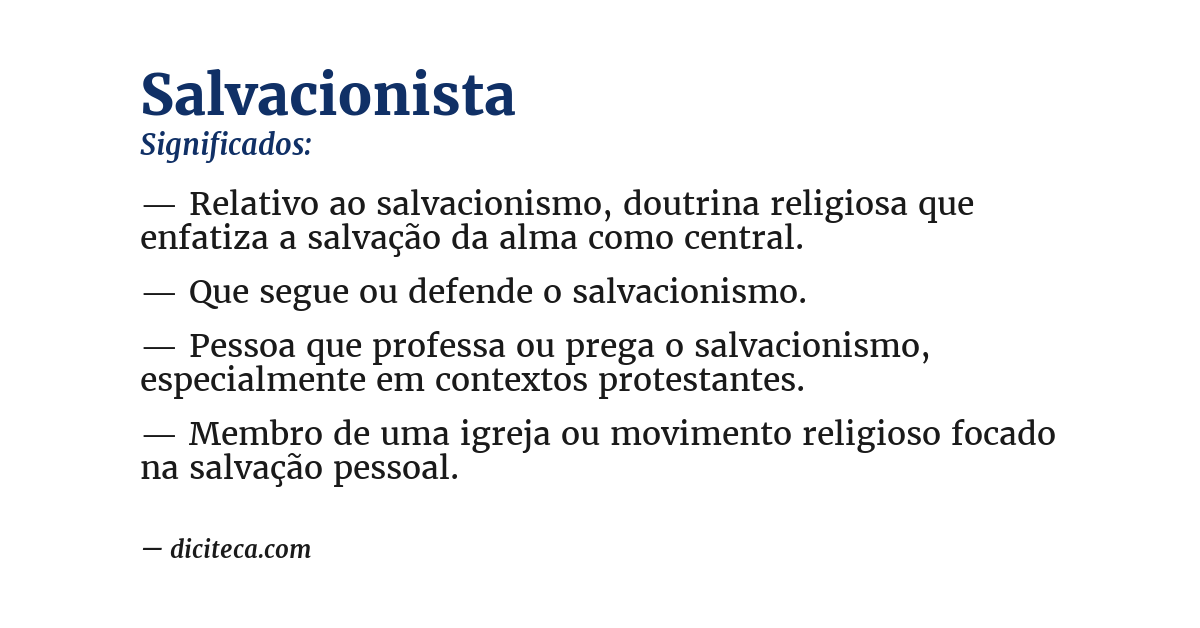 Significado de salvacionista
